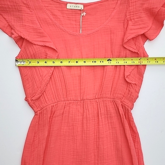 Stark X Ruffle Assymetrical Dress Strawberry Pink Flowy Size Small - Picture 9 of 12